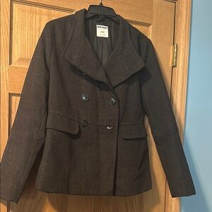 Old Navy Black Peacoat Classic Style - Size Medium - Dark Gray